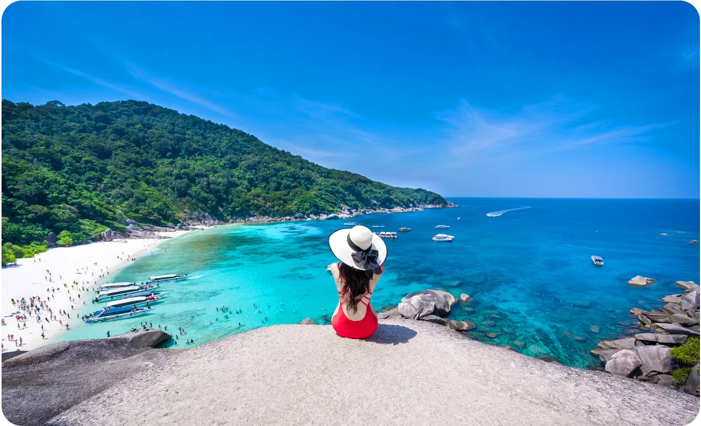 Stunning beach view at Similan Islands, a top tourist destination and must-visit place in Thailand.