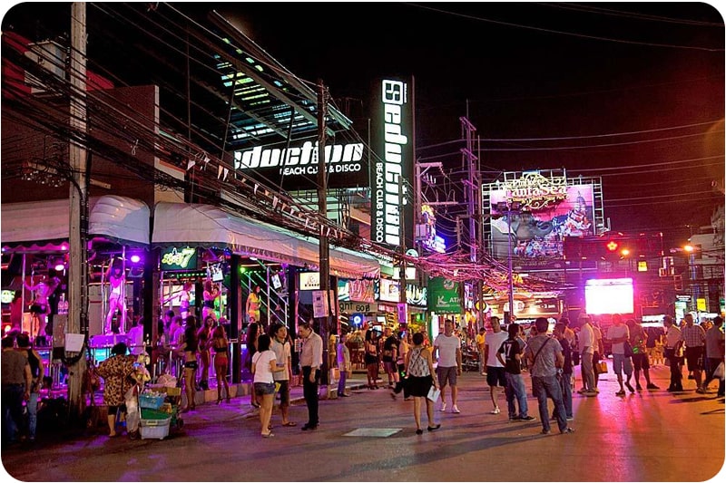 Experience the lively nightlife of Bangla Road, a popular place to visit in Thailand.