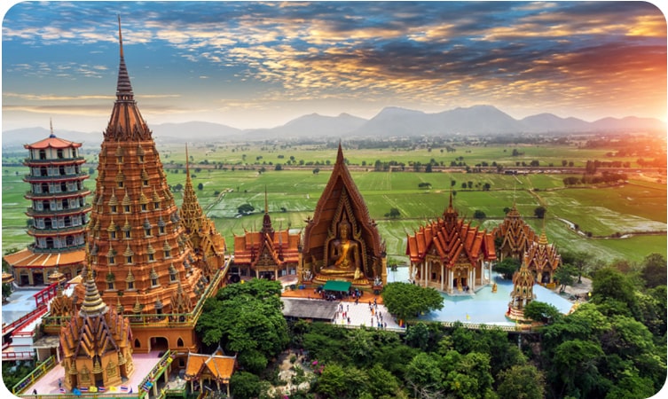 Kanchanaburi, Thailand: Breathtaking temples and serene landscapes.