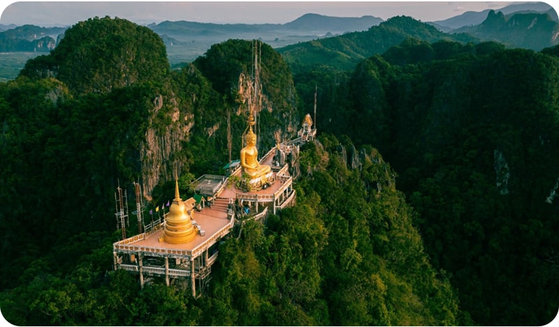 A unique and challenging hike at Tiger Cave Temple with rewarding views, among the top places to visit in Thailand.