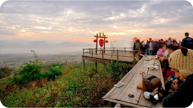 Enjoying the breathtaking views from Yun Lai Viewpoint, a must-see place in Thailand.