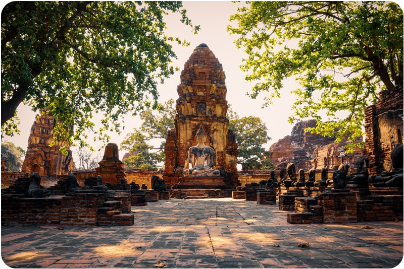 Wat Mahathat, a stunning ancient temple complex and  a must-see temple in Thailand.